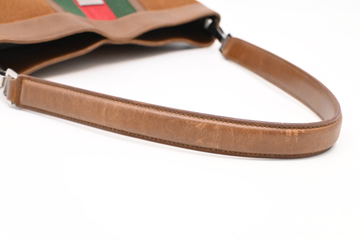 Gucci Shoulder Bag in Brown Suede Leather