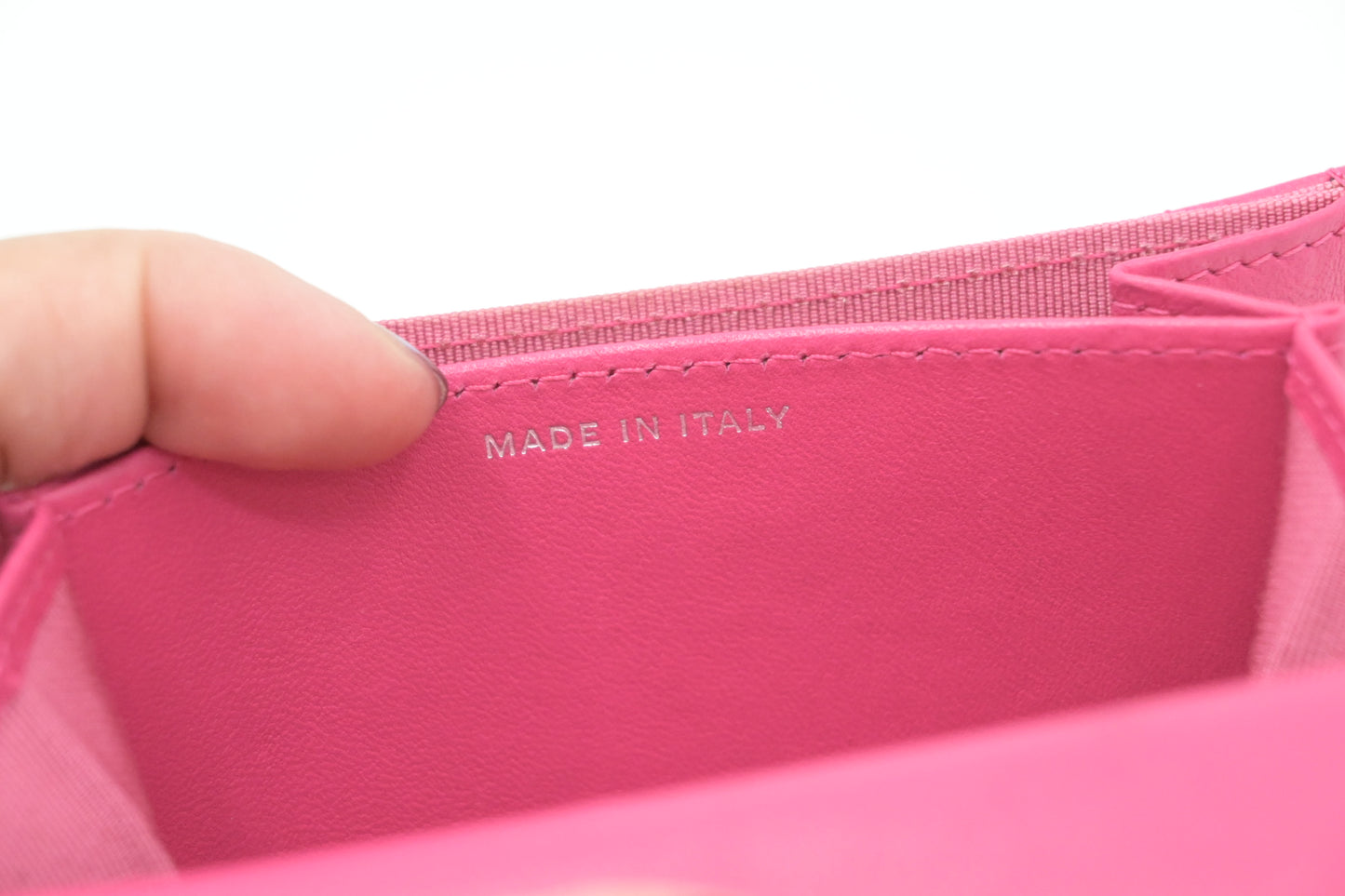 Chanel Compact Wallet in Pink Matelassé Leather