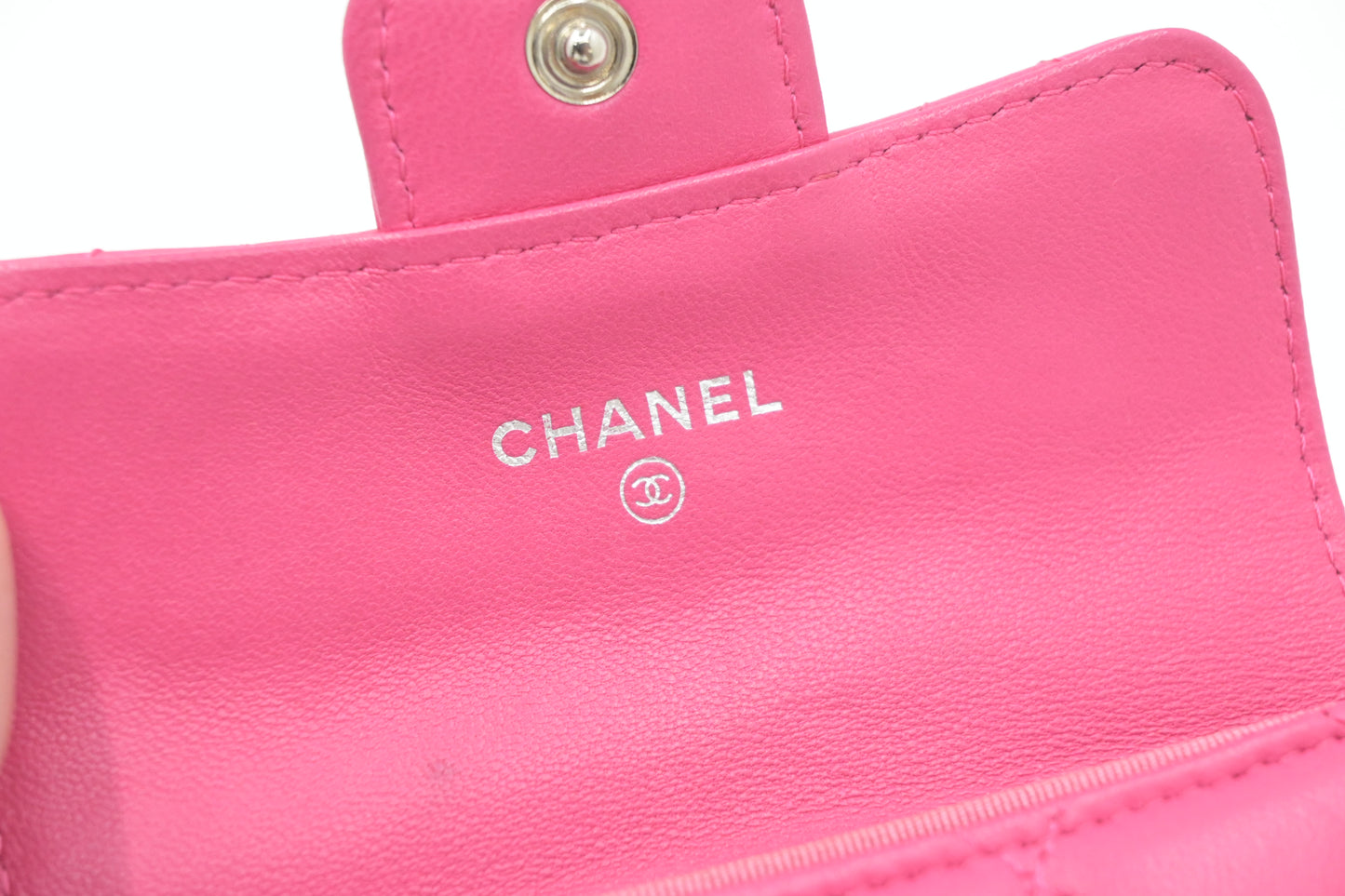 Chanel Compact Wallet in Pink Matelassé Leather