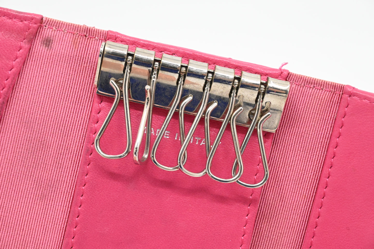 Chanel Classic 6 Key Case in Pink Mattelassé Leather