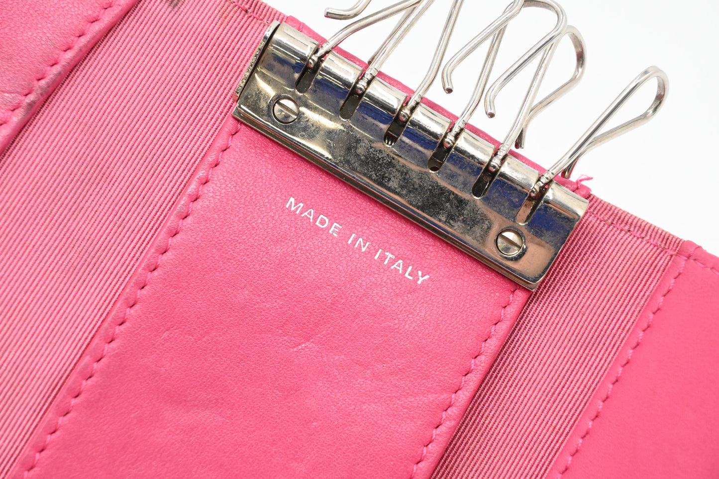 Chanel Classic 6 Key Case in Pink Mattelassé Leather