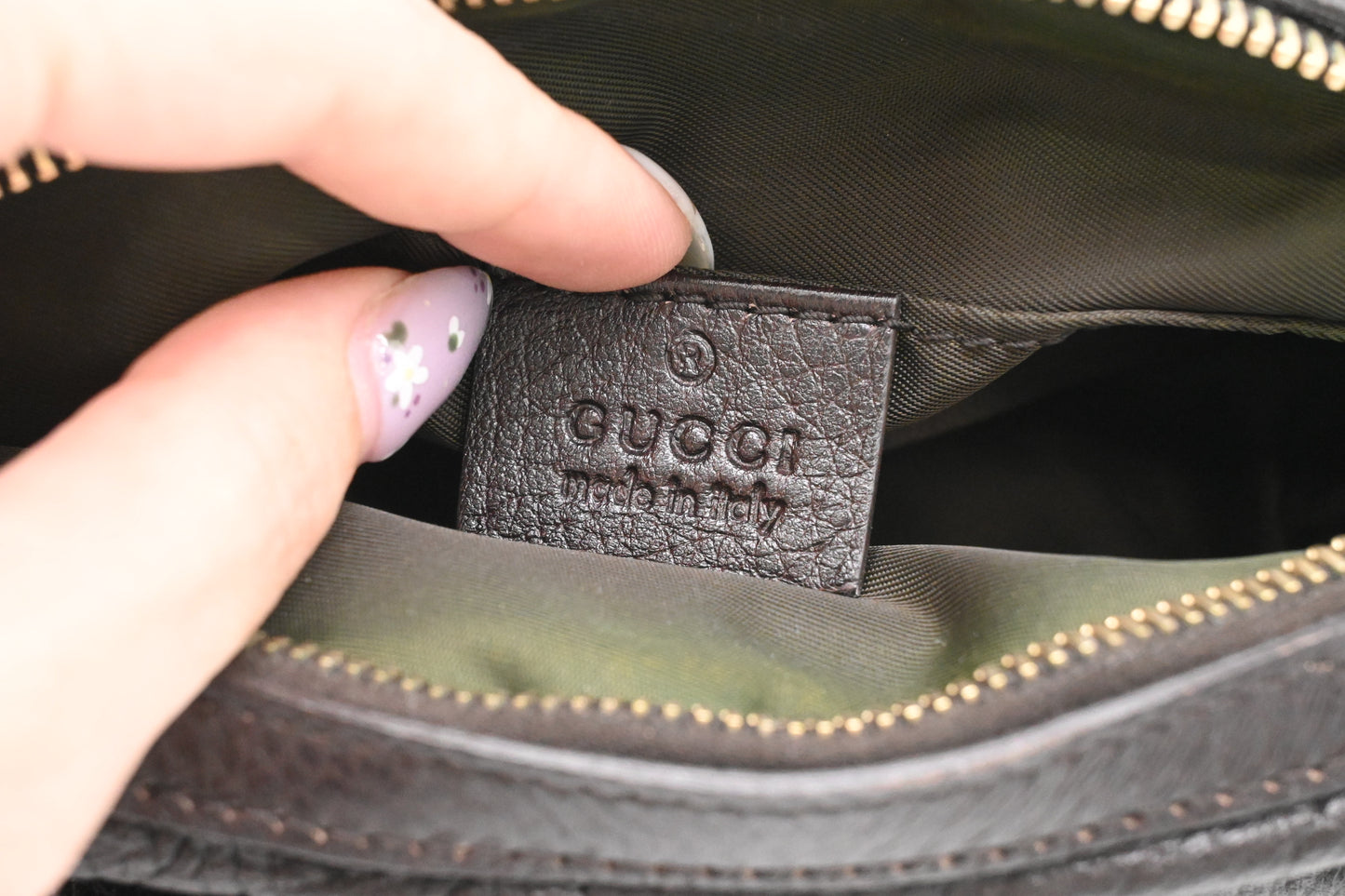 Gucci Pouch in Dark Brown Leather