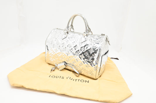 Louis Vuitton Miroir Speedy 30 in Silver Canvas