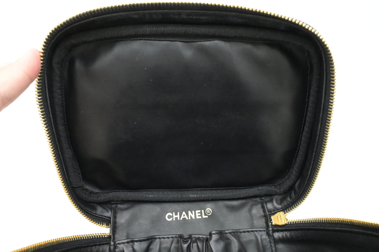 Chanel Vanity Pouch in Black Leather