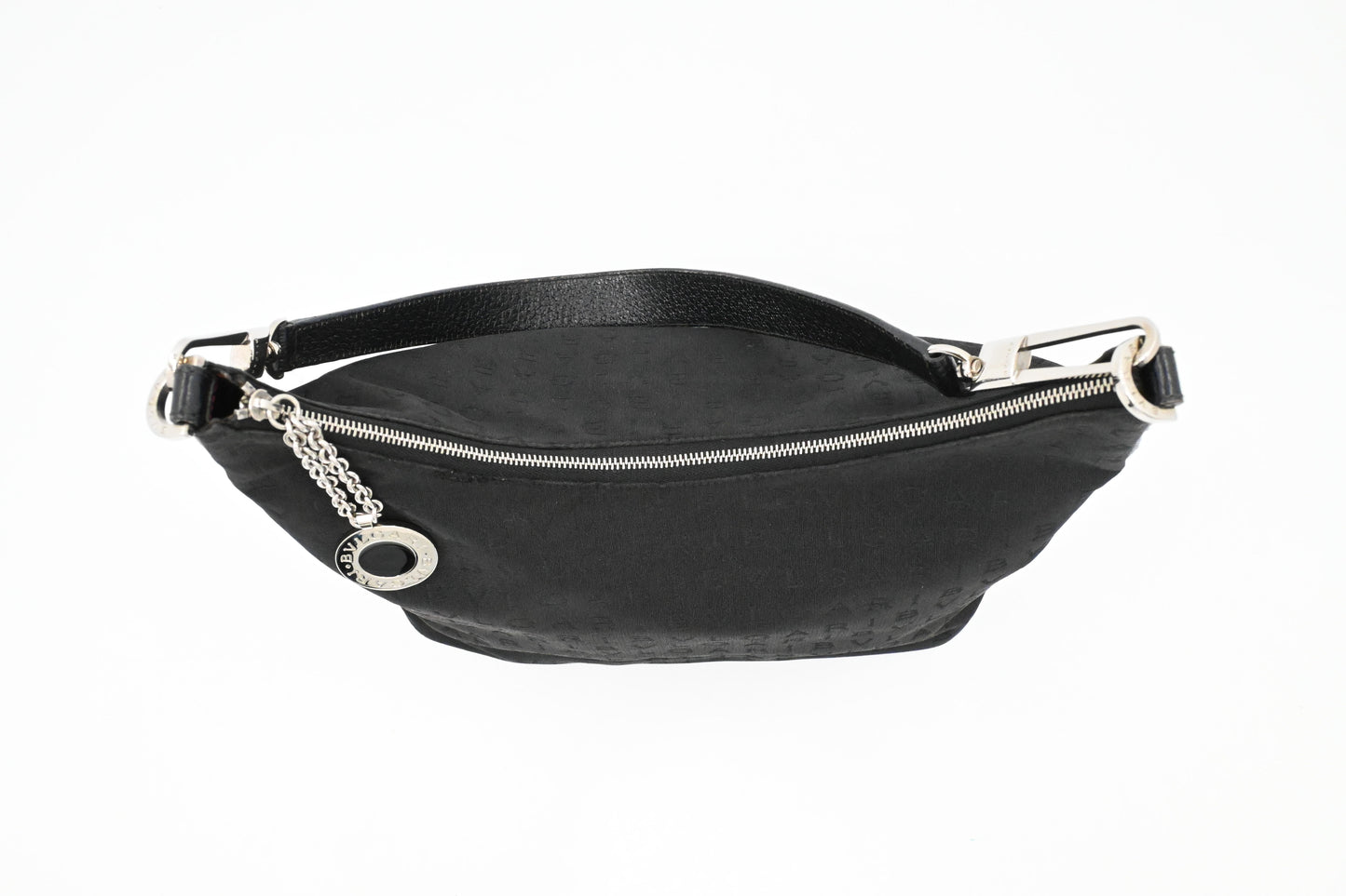 Bvlgari Shoulder Hobo Bag in Black Canvas