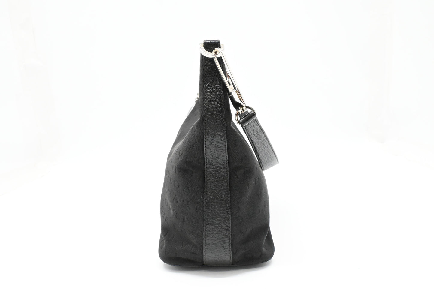 Bvlgari Shoulder Hobo Bag in Black Canvas