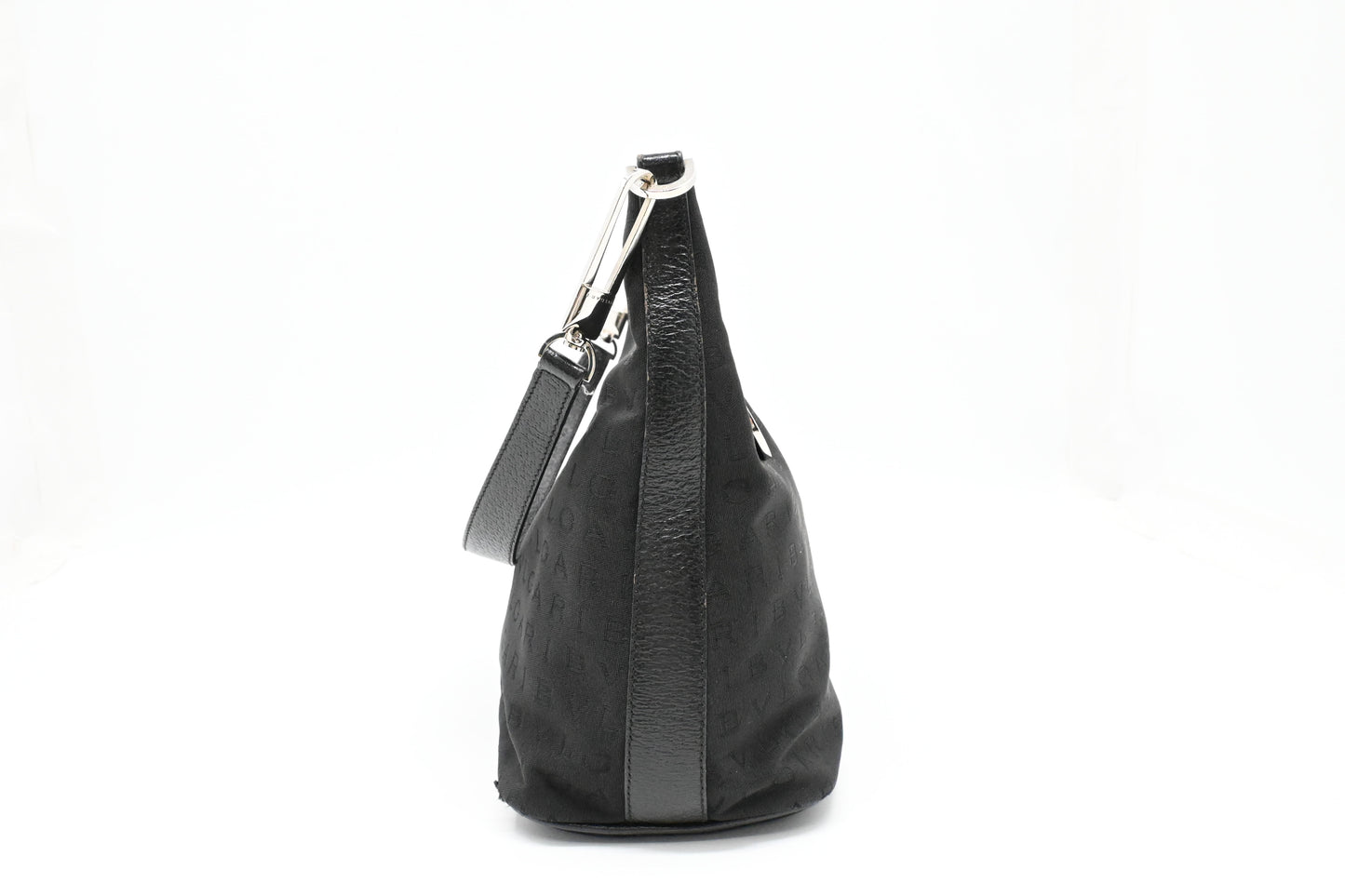 Bvlgari Shoulder Hobo Bag in Black Canvas