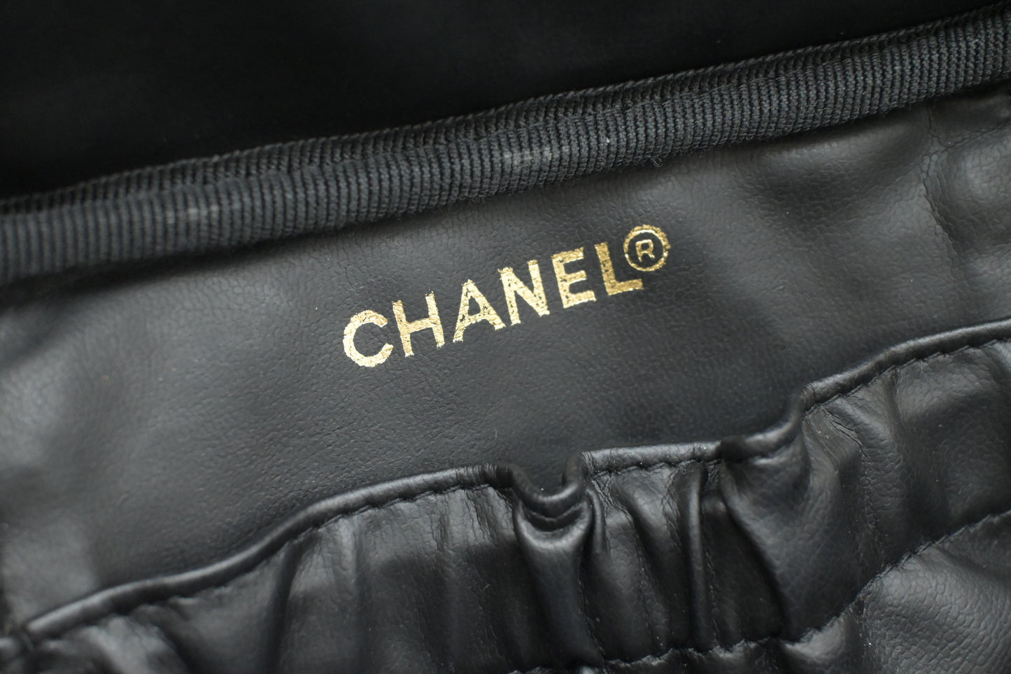 Chanel Vanity Pouch in Black Leather
