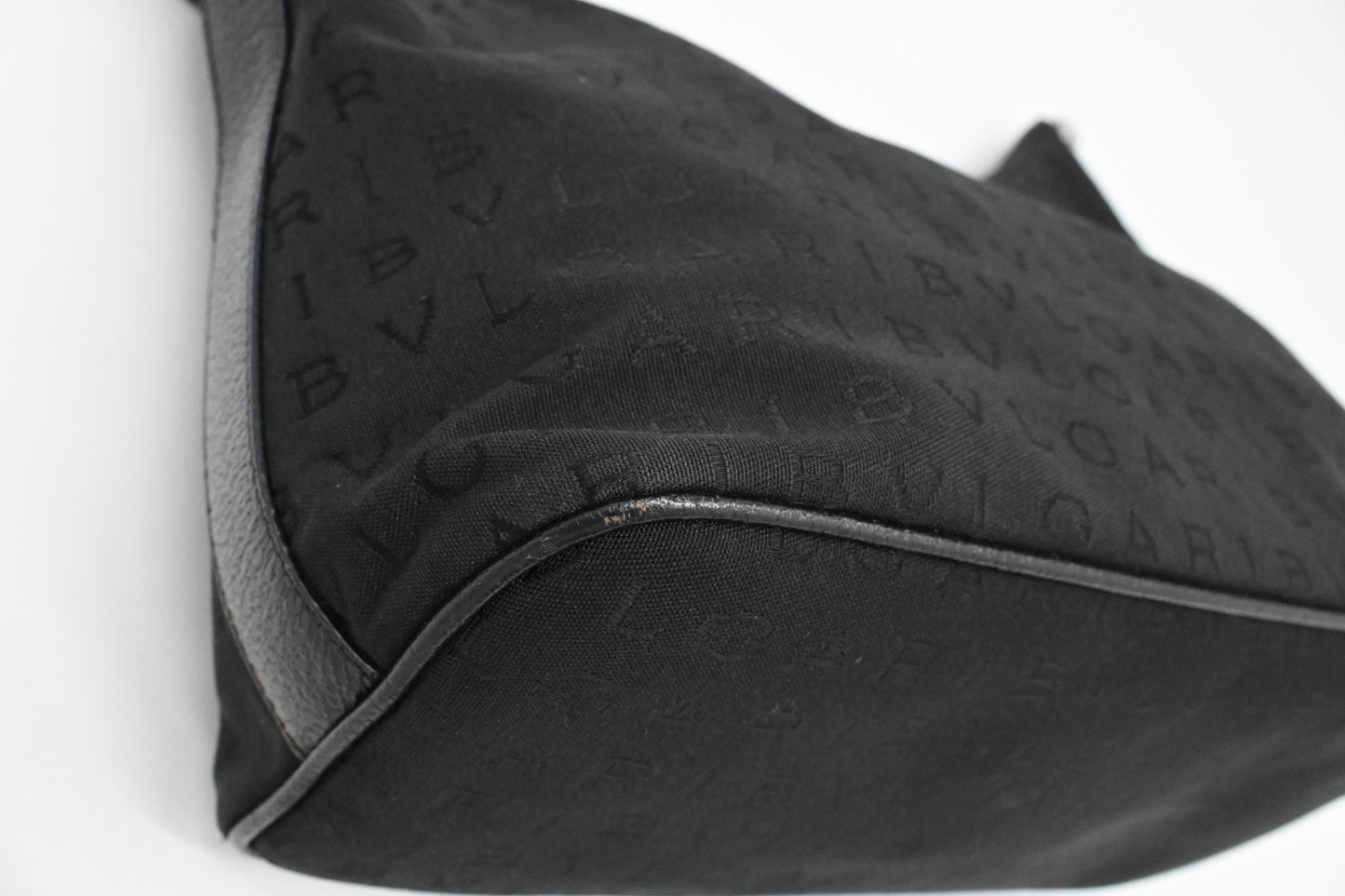 Bvlgari Shoulder Hobo Bag in Black Canvas