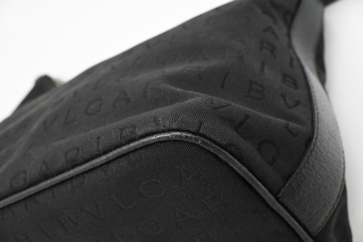 Bvlgari Shoulder Hobo Bag in Black Canvas