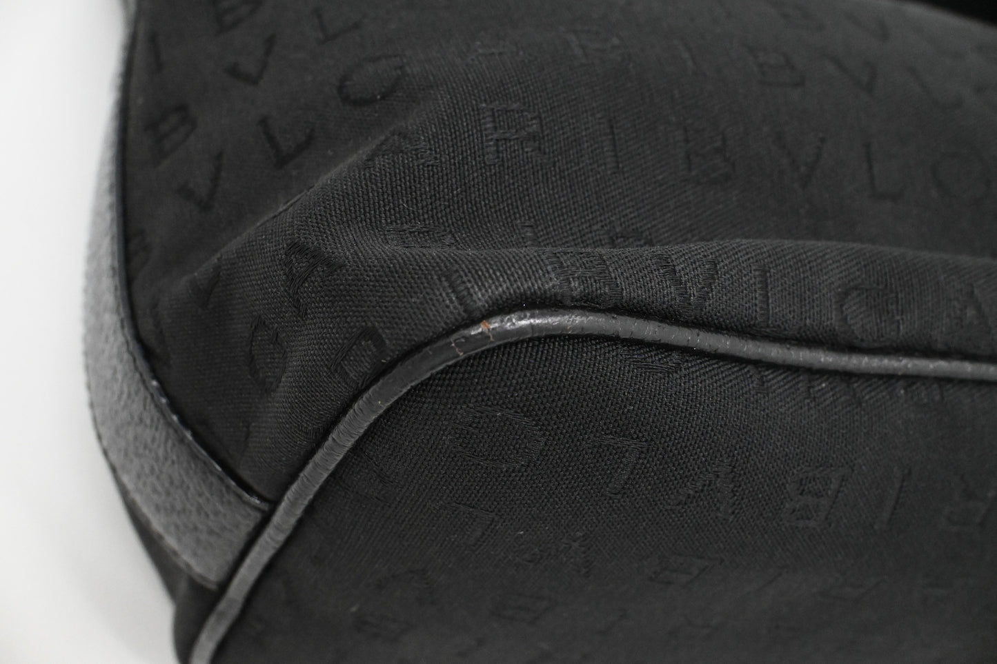 Bvlgari Shoulder Hobo Bag in Black Canvas