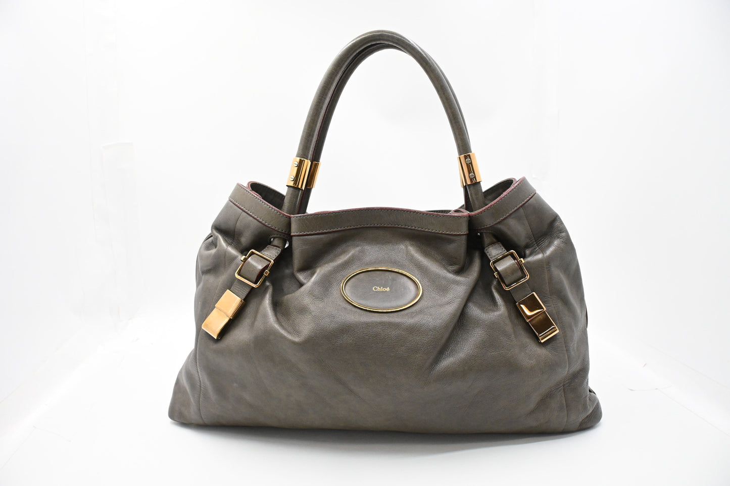 Chloe Victoria Tote Bag in Gray Leather