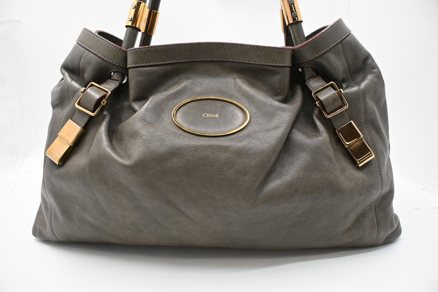 Chloe Victoria Tote Bag in Gray Leather