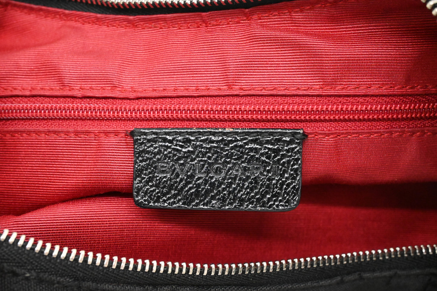 Bvlgari Shoulder Hobo Bag in Black Canvas