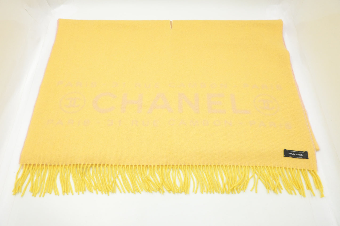 Chanel Scarf in Yellow and Pink Cashmere