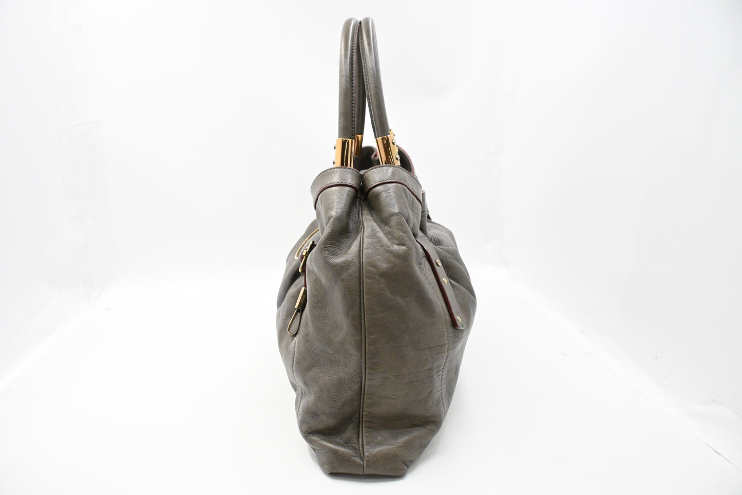 Chloe Victoria Tote Bag in Gray Leather