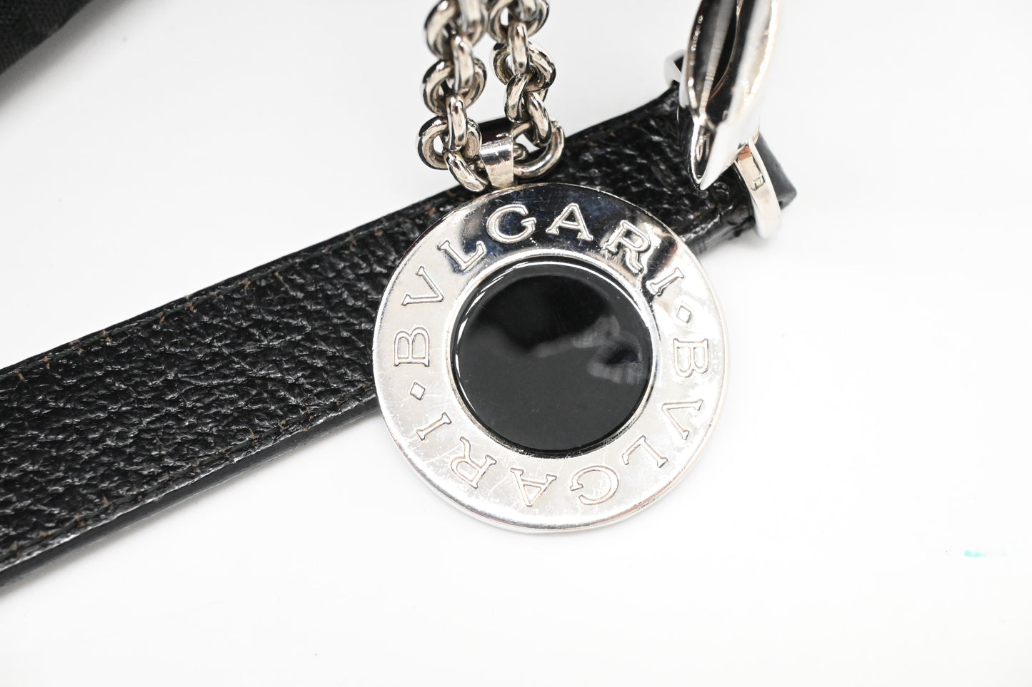 Bvlgari Shoulder Hobo Bag in Black Canvas