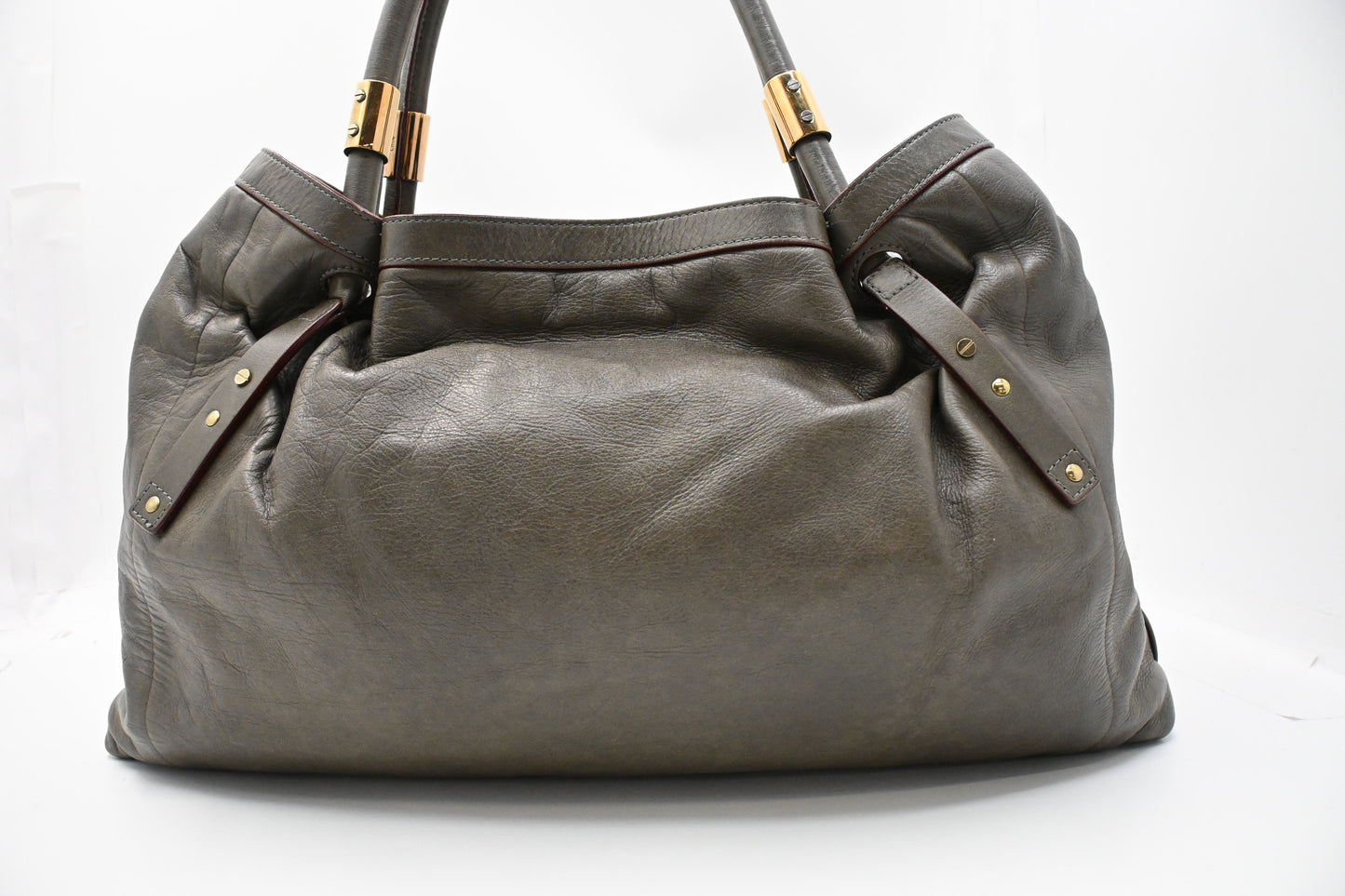 Chloe Victoria Tote Bag in Gray Leather