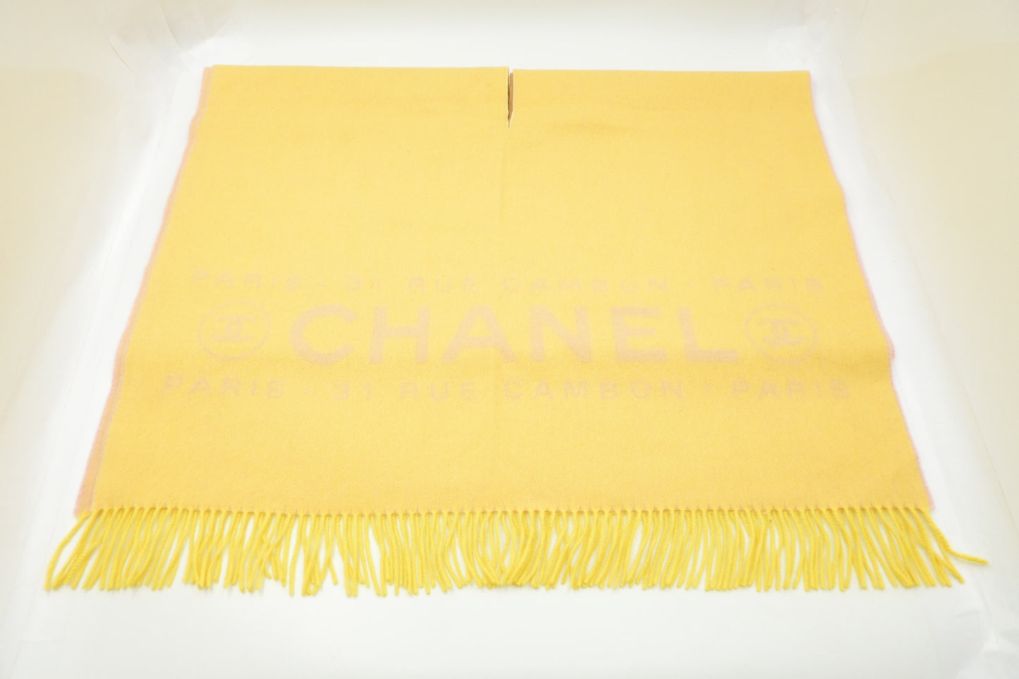 Chanel Scarf in Yellow and Pink Cashmere