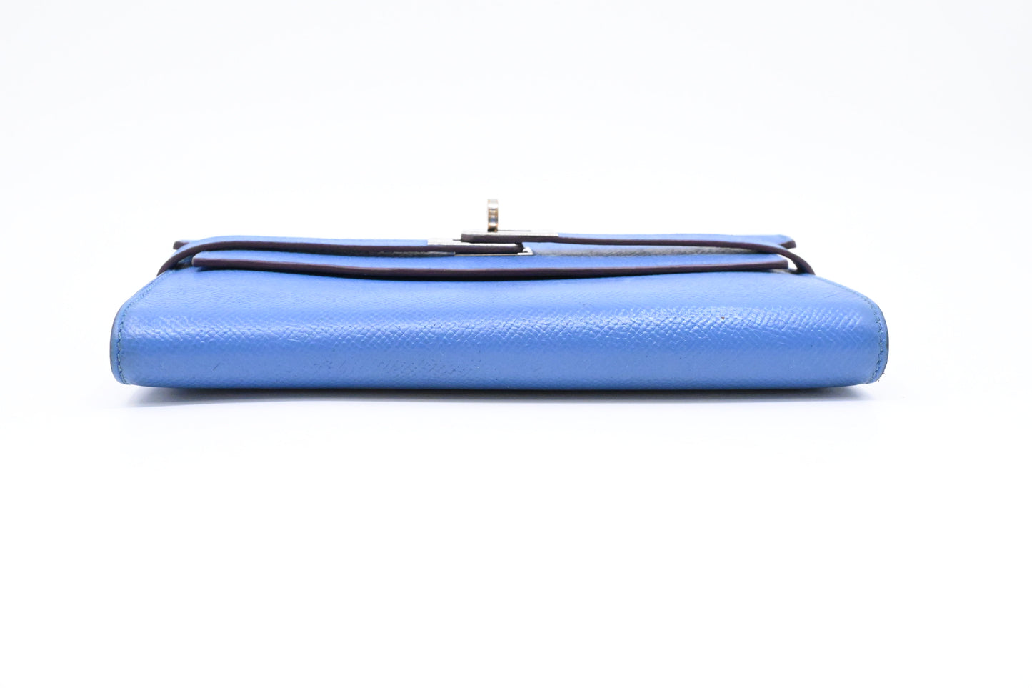 Hermes Kelly Wallet in Blue Leather