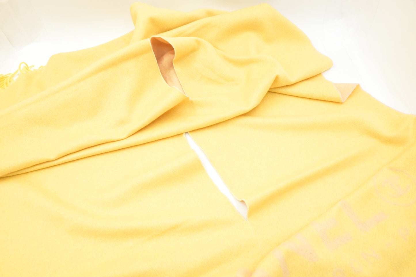 Chanel Scarf in Yellow and Pink Cashmere