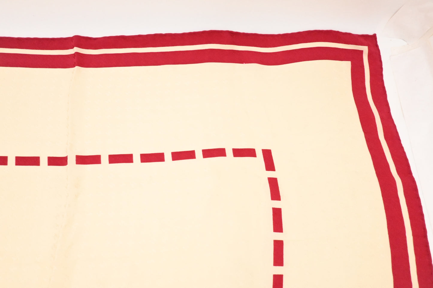 Chanel Scarf in Red and Cream Silk