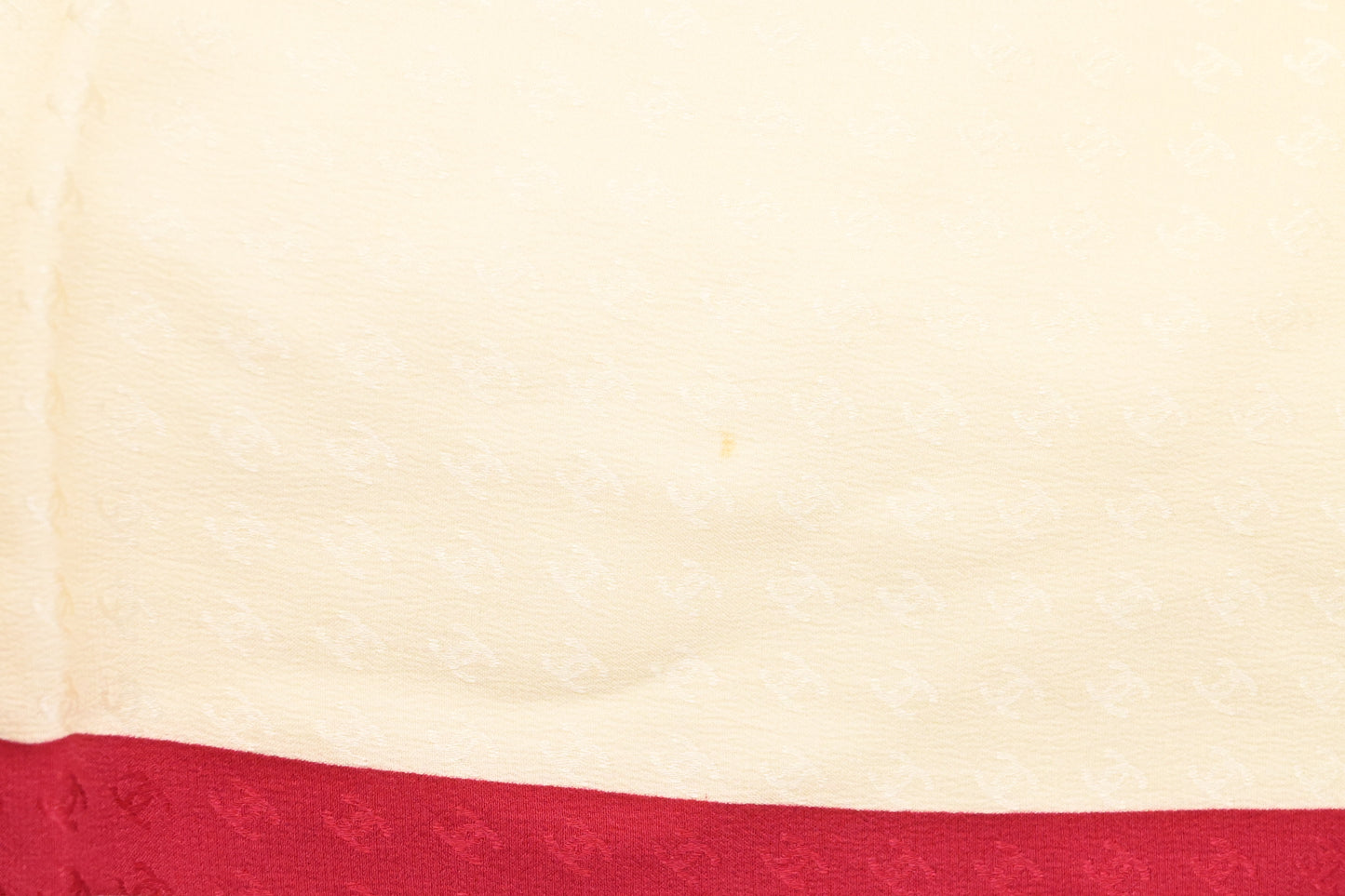 Chanel Scarf in Red and Cream Silk