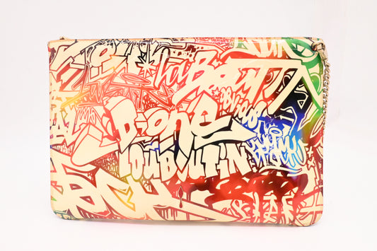 Louboutin Loubiclutch on Chain in Graffiti Leather