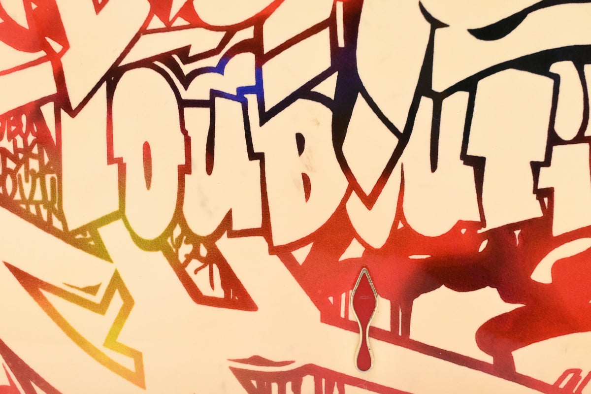 Louboutin Loubiclutch on Chain in Graffiti Leather