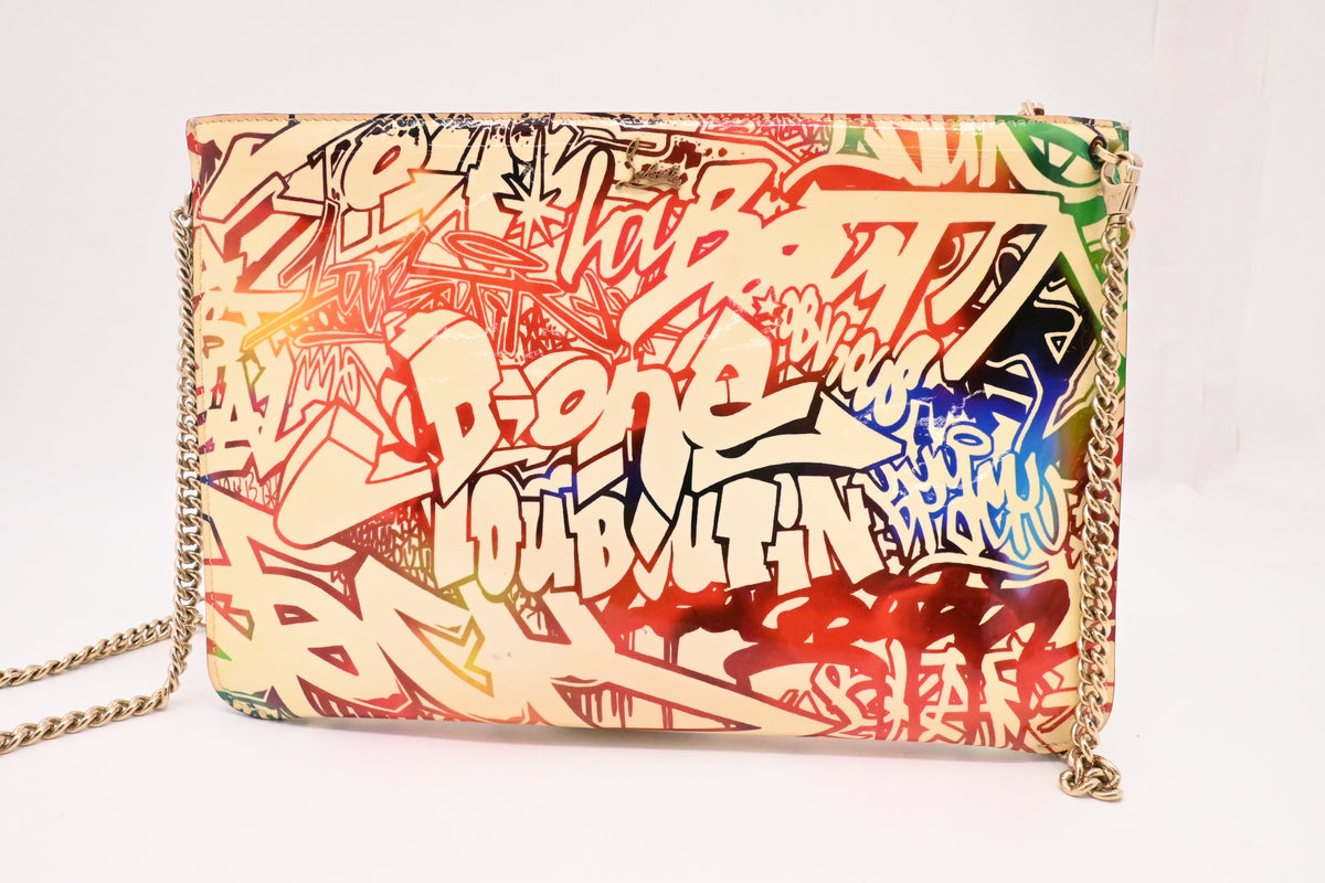 Louboutin Loubiclutch on Chain in Graffiti Leather