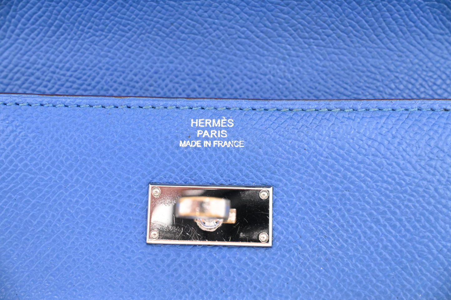 Hermes Kelly Wallet in Blue Leather