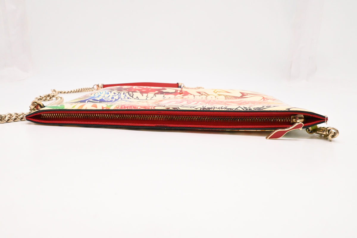 Louboutin Loubiclutch on Chain in Graffiti Leather