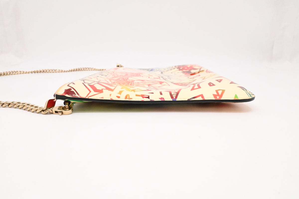 Louboutin Loubiclutch on Chain in Graffiti Leather