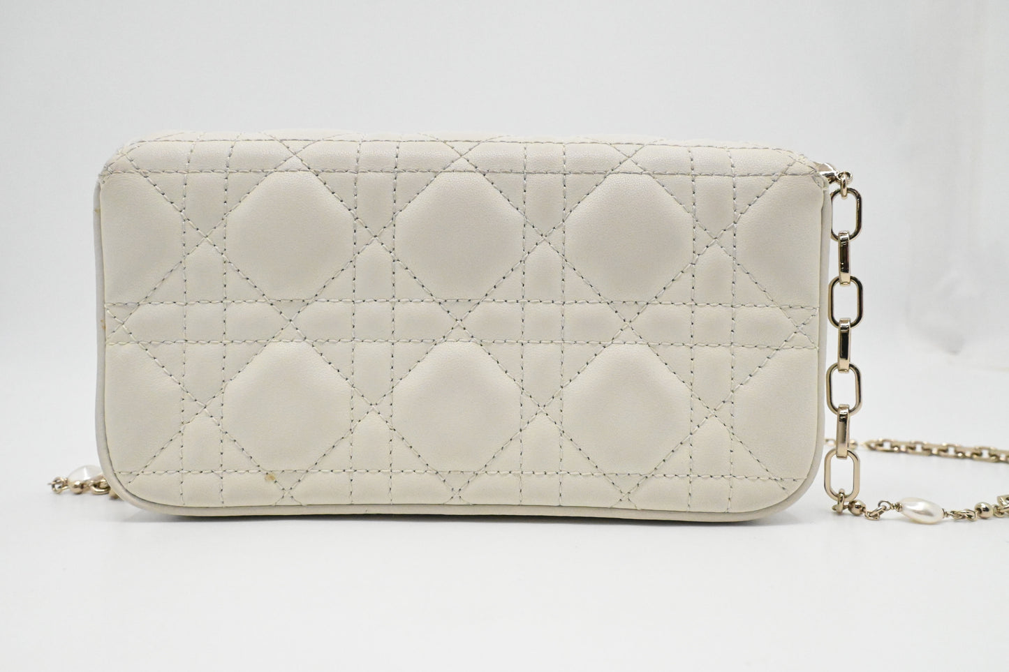 Dior Talk Phone Pouch in White Cannage Leather