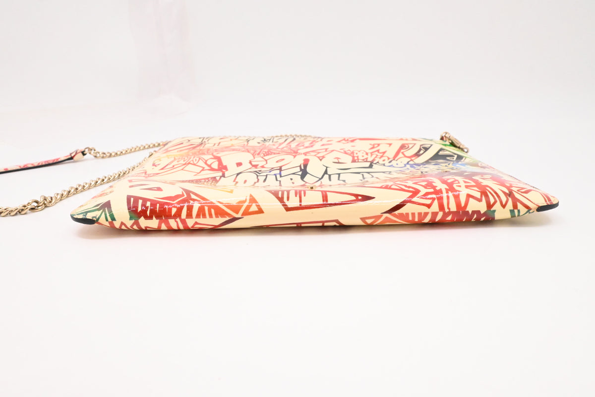 Louboutin Loubiclutch on Chain in Graffiti Leather