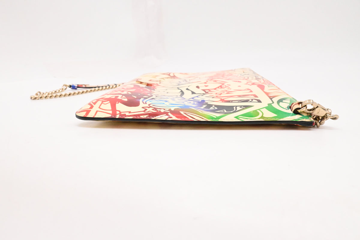 Louboutin Loubiclutch on Chain in Graffiti Leather