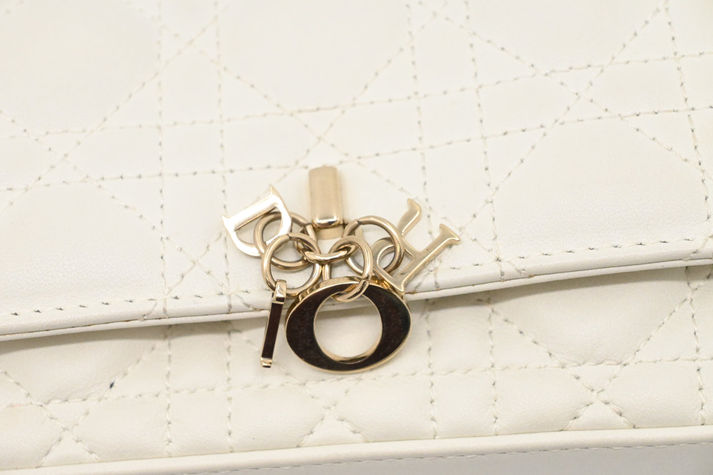 Dior Talk Phone Pouch in White Cannage Leather