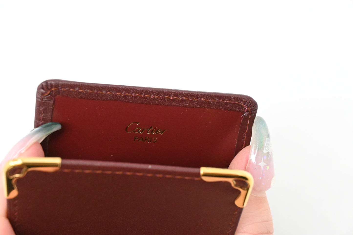 Cartier Cigarette Case in Burgundy Leather
