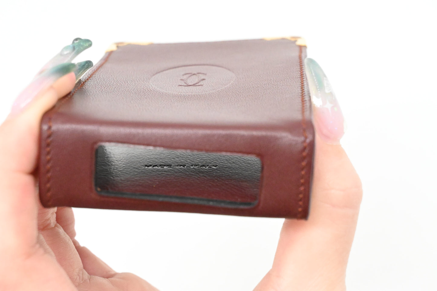 Cartier Cigarette Case in Burgundy Leather