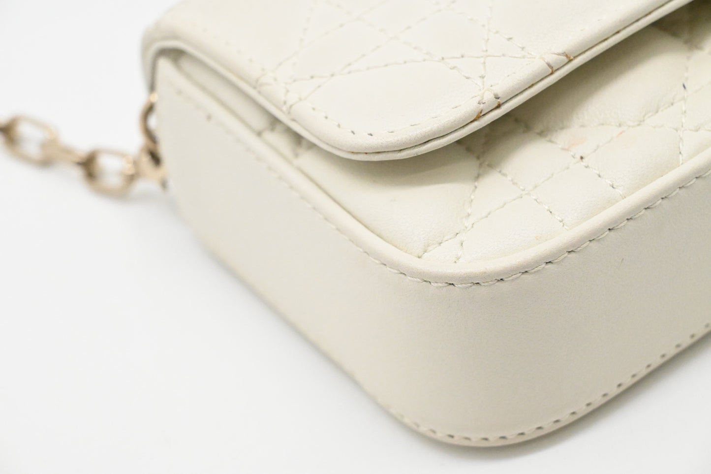 Dior Talk Phone Pouch in White Cannage Leather