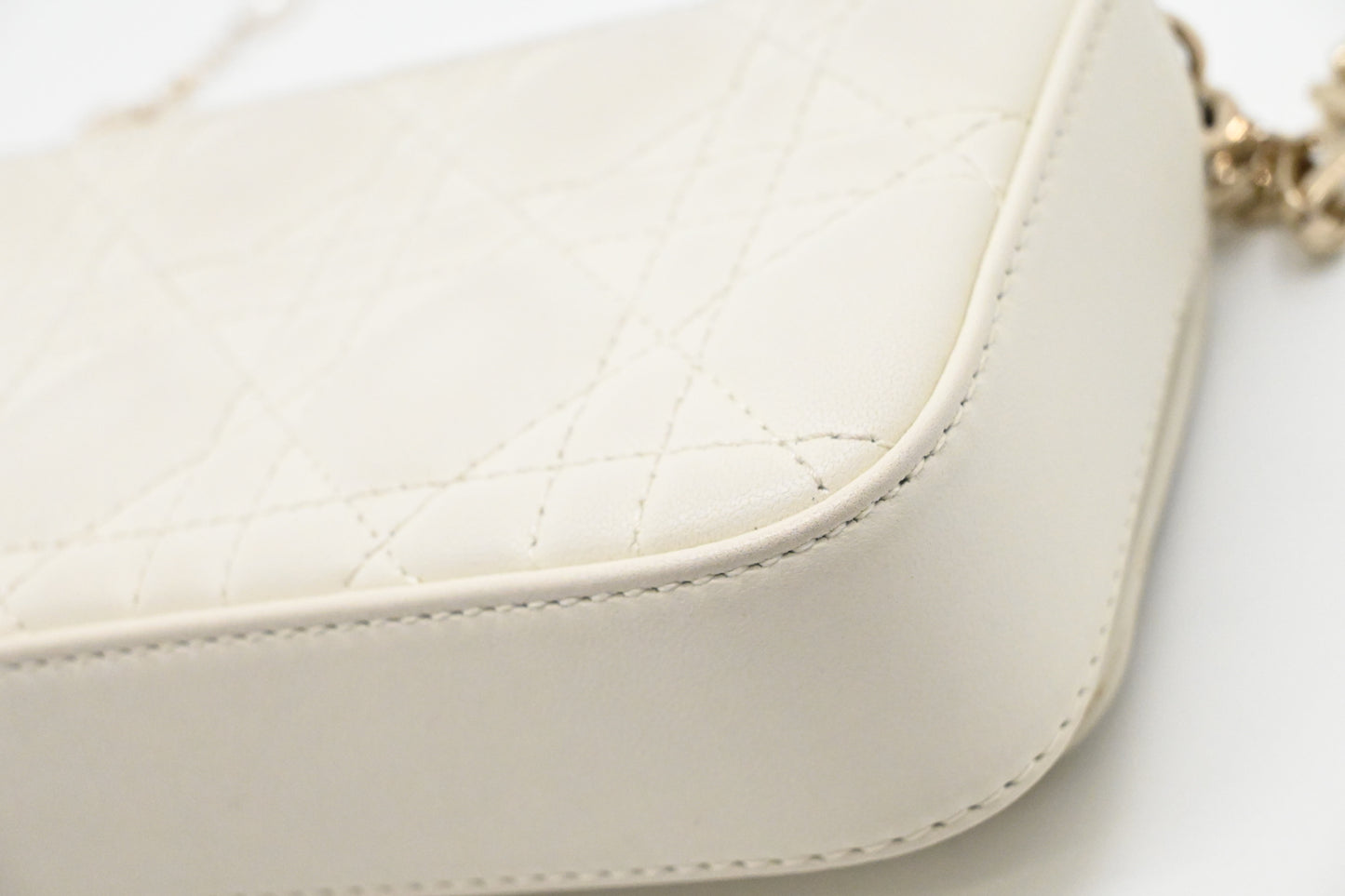 Dior Talk Phone Pouch in White Cannage Leather