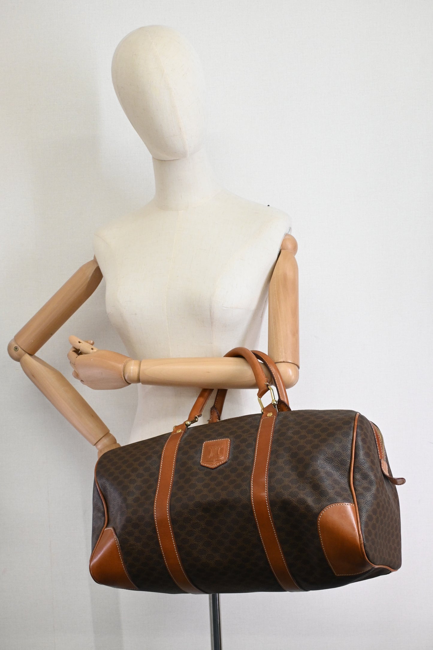 Celine Duffle Bag in Brown Macadam Canvas