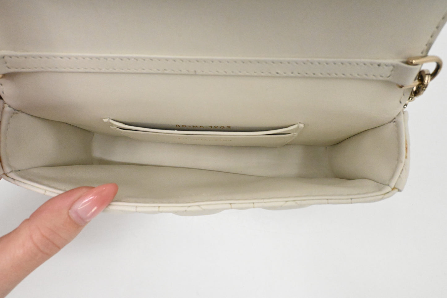 Dior Talk Phone Pouch in White Cannage Leather