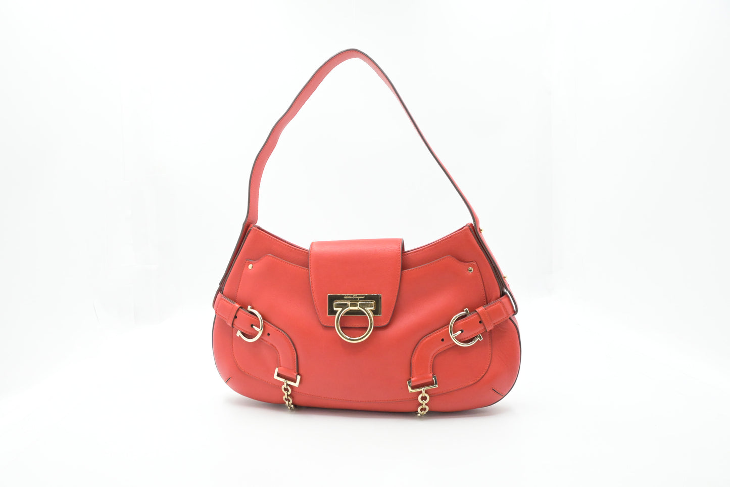 Ferragamo Shoulder Bag in Red Leather