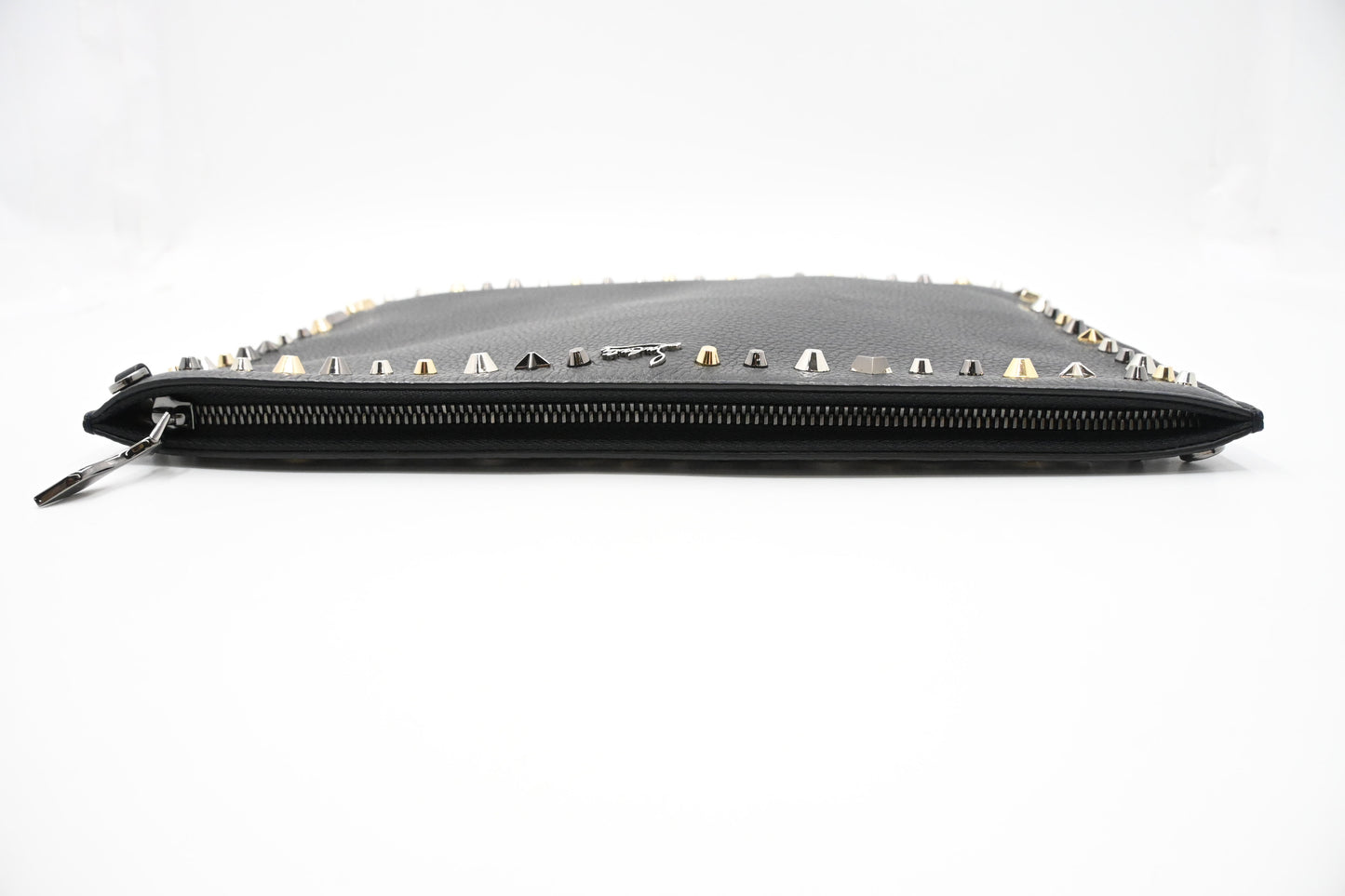 Louboutin Loubiclutch Crossbody in Black Studded Leather