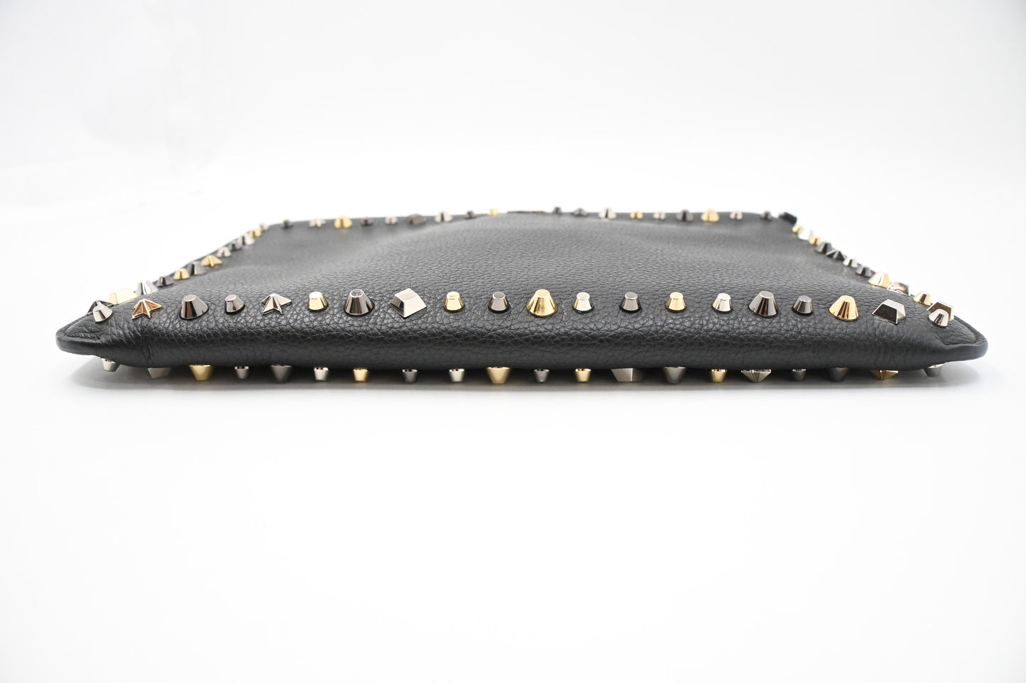 Louboutin Loubiclutch Crossbody in Black Studded Leather
