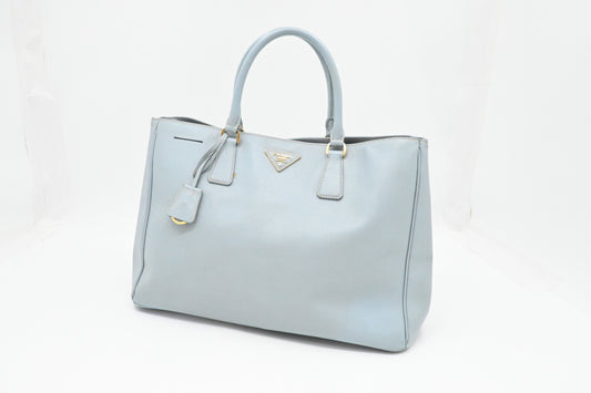 Prada Large Galleria in Light Blue Saffiano Leather