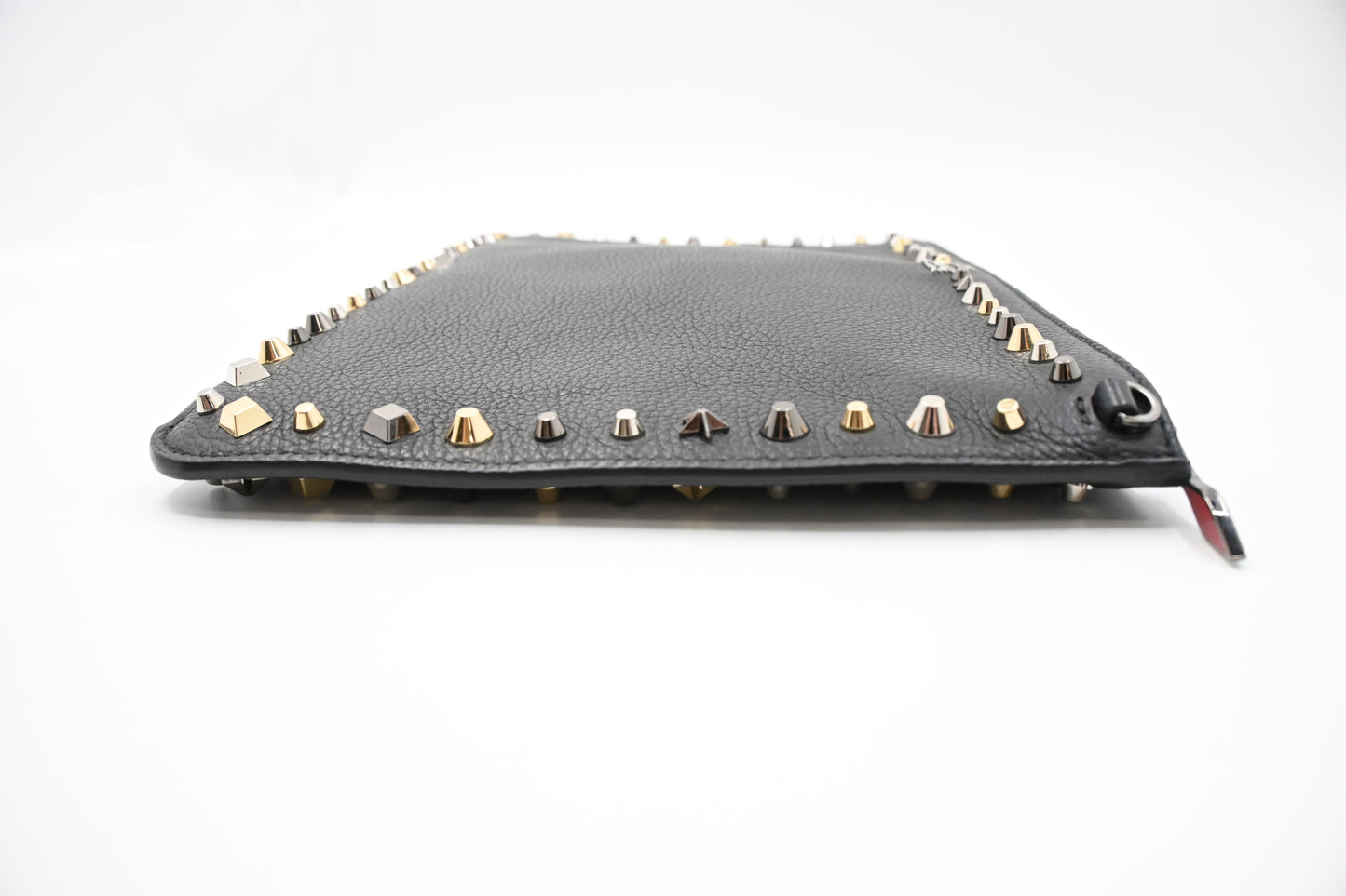 Louboutin Loubiclutch Crossbody in Black Studded Leather