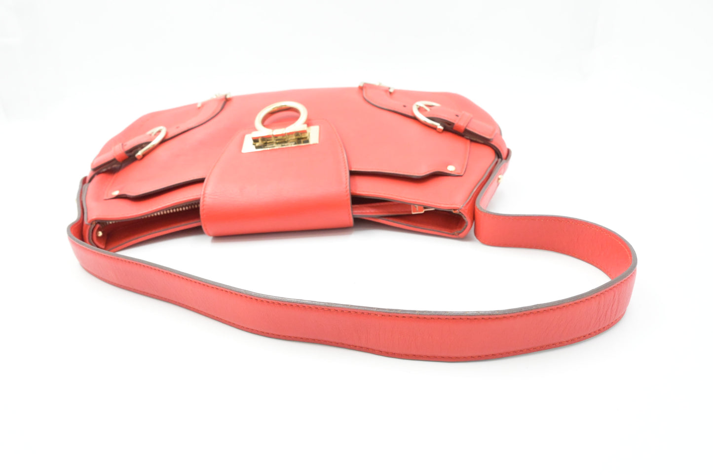 Ferragamo Shoulder Bag in Red Leather