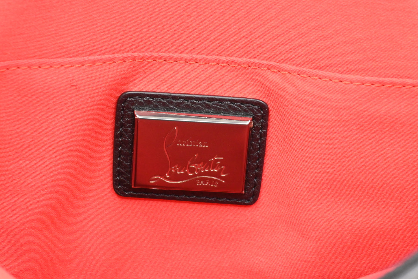 Louboutin Loubiclutch Crossbody in Black Studded Leather